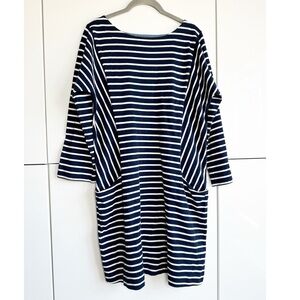 Joules Navy and White Stripe Knit Dress Size 10 Marines Grade Boat Neck Preppy